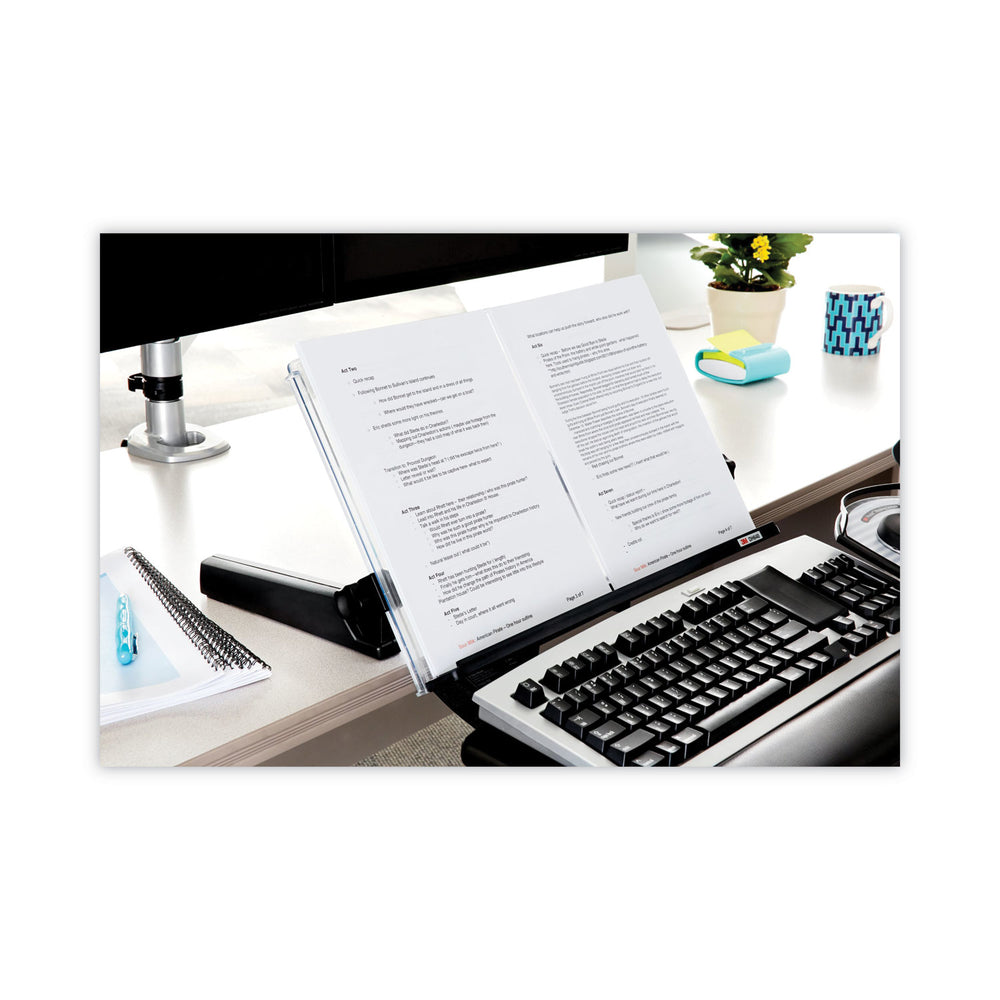 3M DH640 In-Line Freestanding Copyholder, 300 Sheet Capacity, Black/Clear