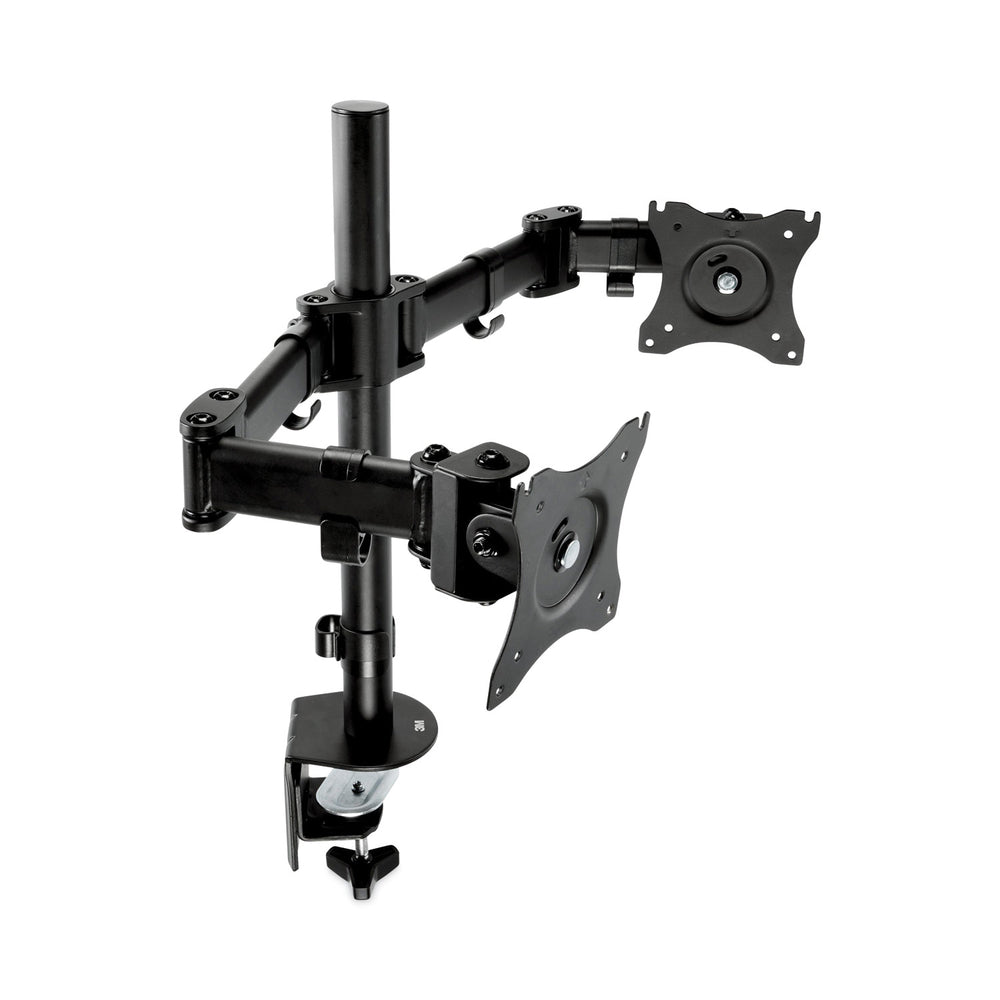 Dual Monitor Mount, for 27" Monitors, 360° Rotation, +45°/-45° - Brand Model M - Desk Mount Stand Image 1