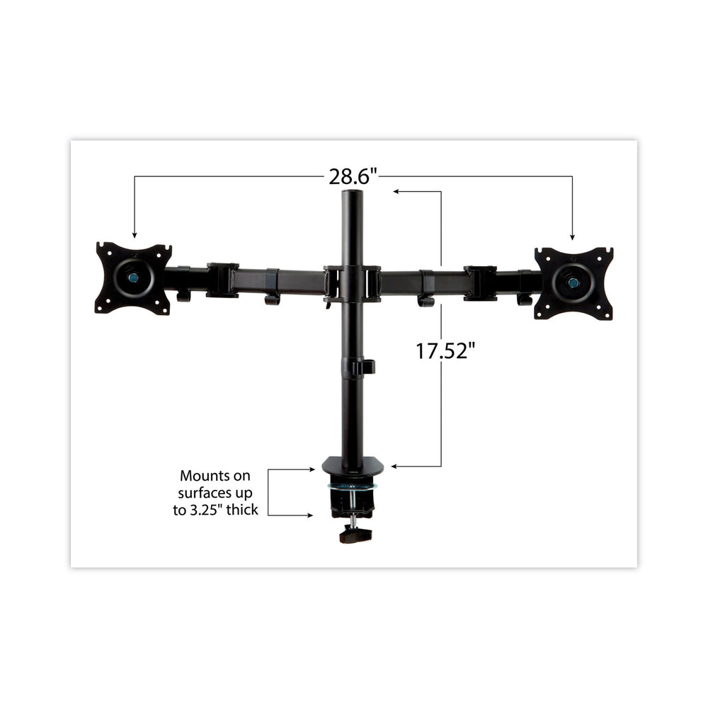 Dual Monitor Mount, for 27" Monitors, 360° Rotation, +45°/-45° - Brand Model M - Desk Mount Stand