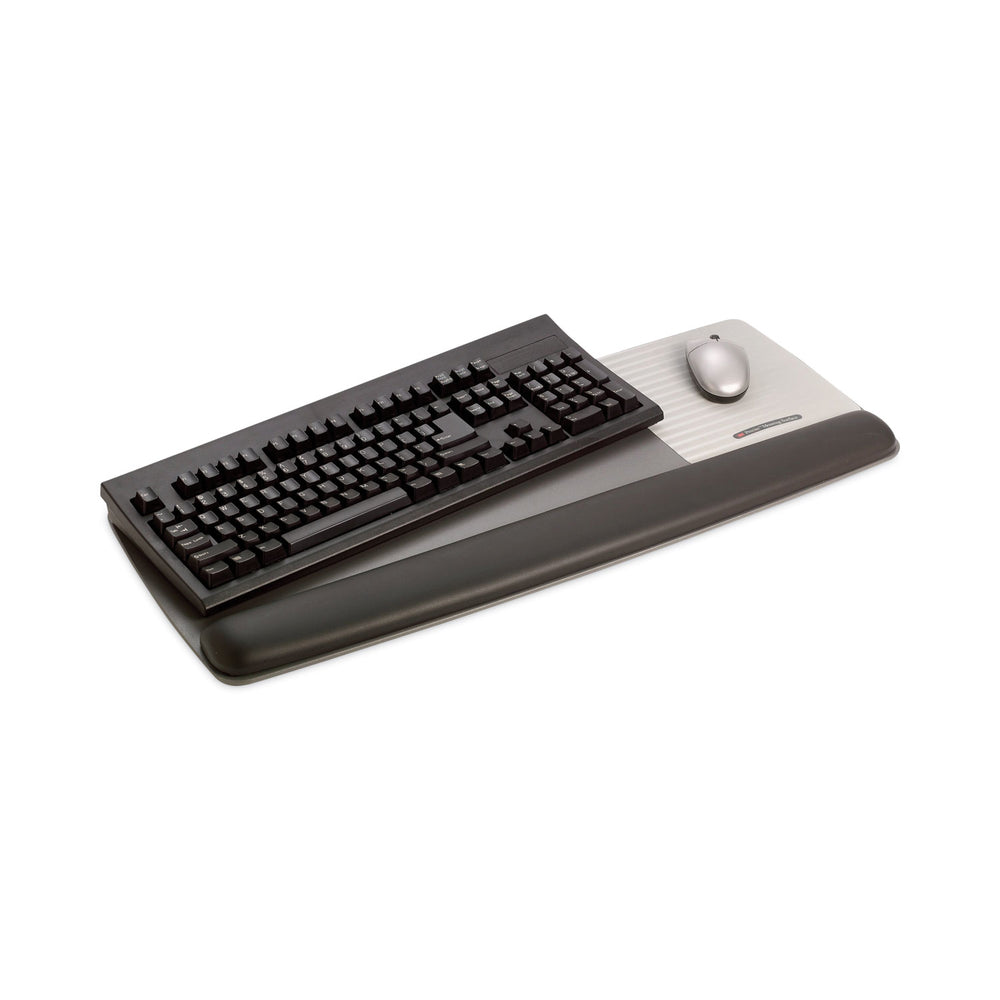 3M Gel Mouse Pad/Keyboard Wrist Rest Platform, 25.5 X 10.6, Black/Si Image 1