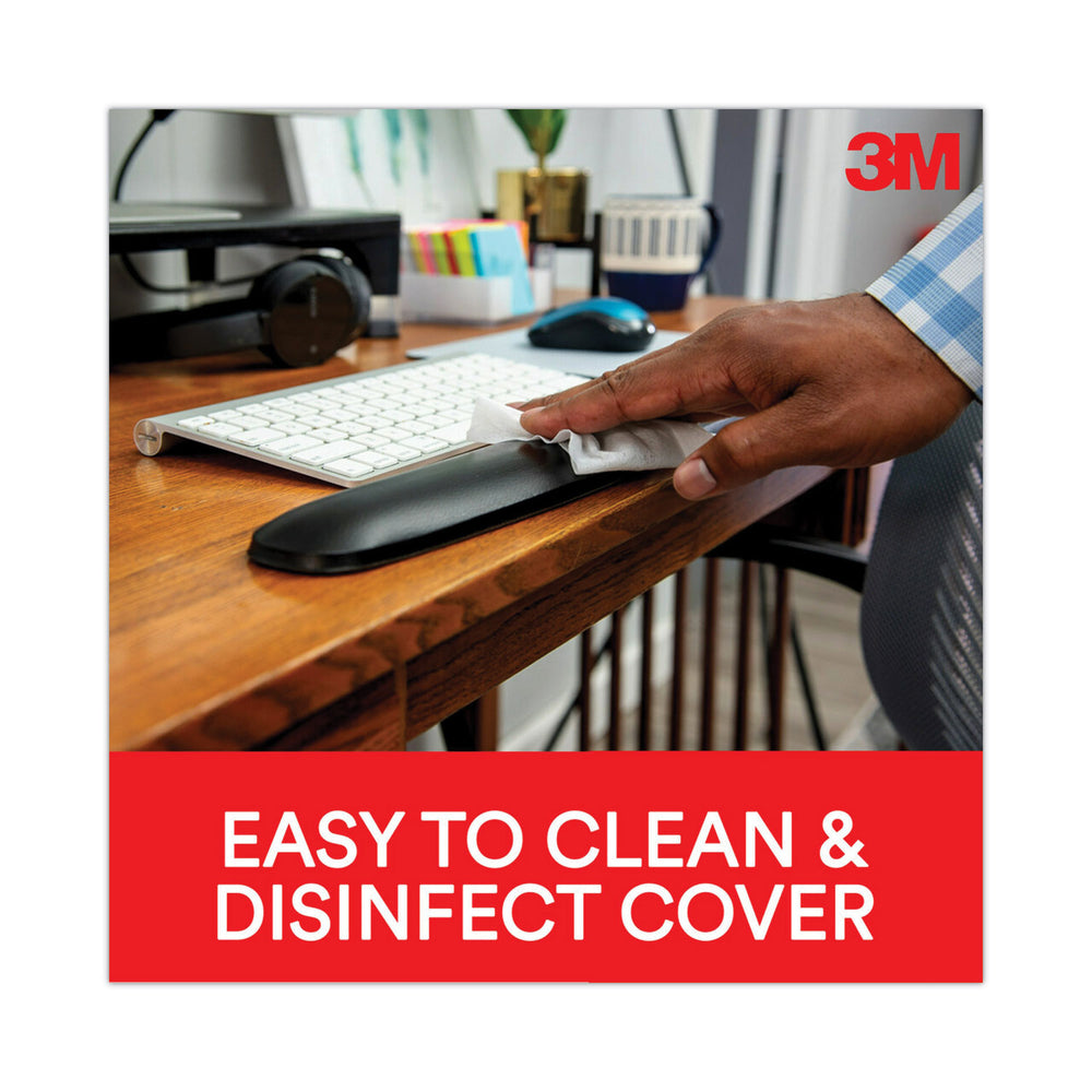 3M Gel Mouse Pad/Keyboard Wrist Rest Platform, 25.5 X 10.6, Black/Si