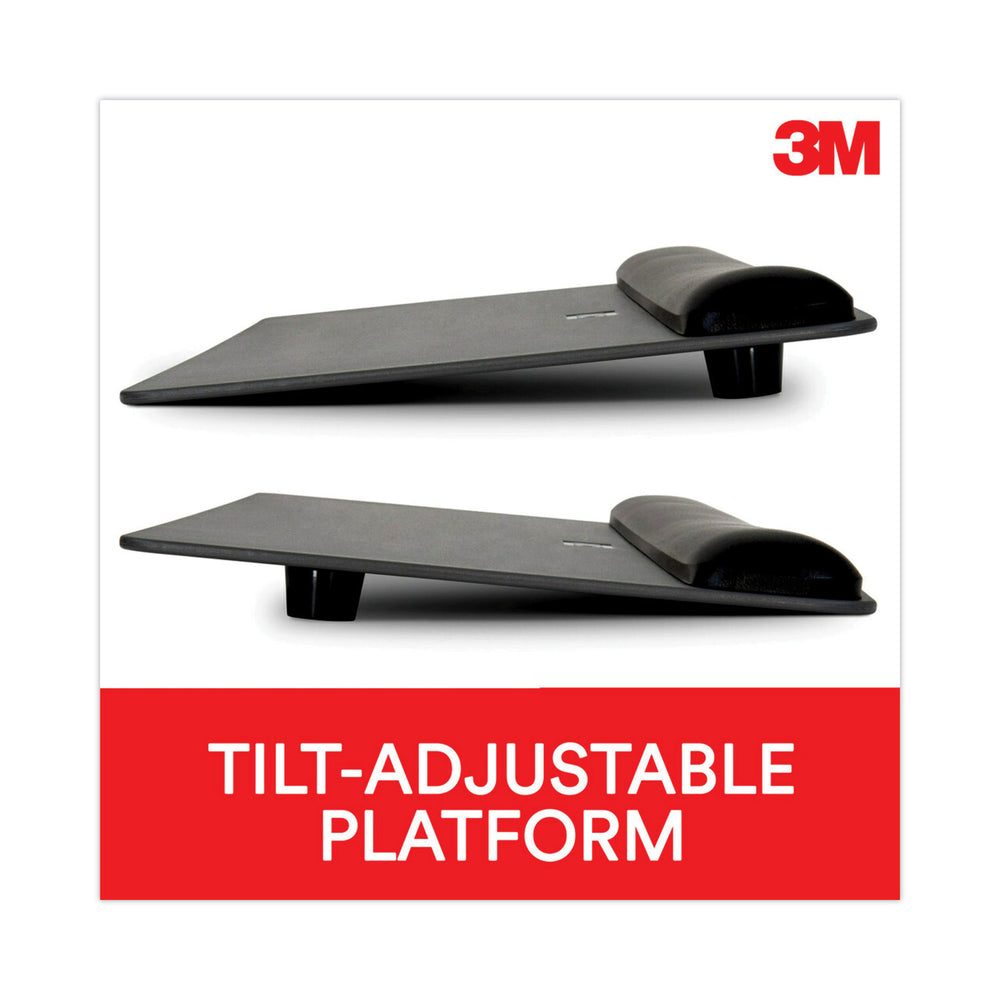 3M Gel Mouse Pad/Keyboard Wrist Rest Platform, 25.5 X 10.6, Black/Si