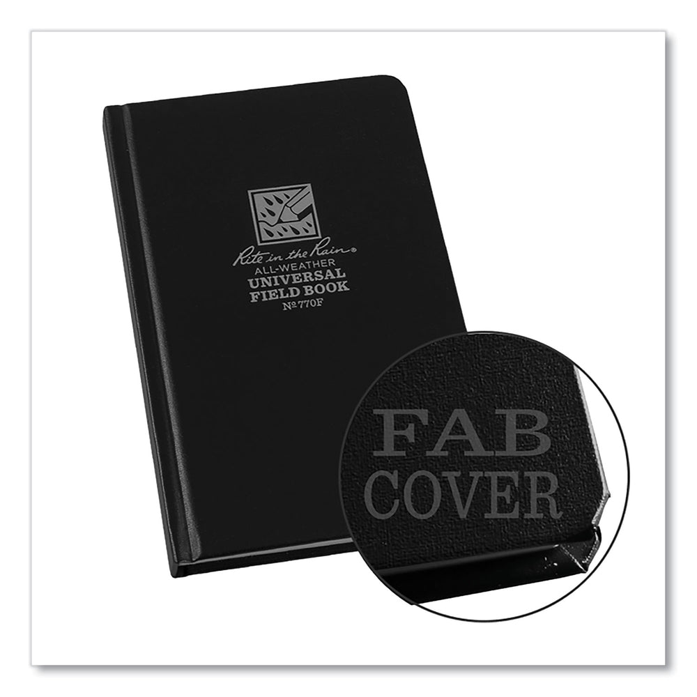 Rite in the Rain 770F Fabrikoid Hard Cover Notebook - Black 4.75'' x 7.5''