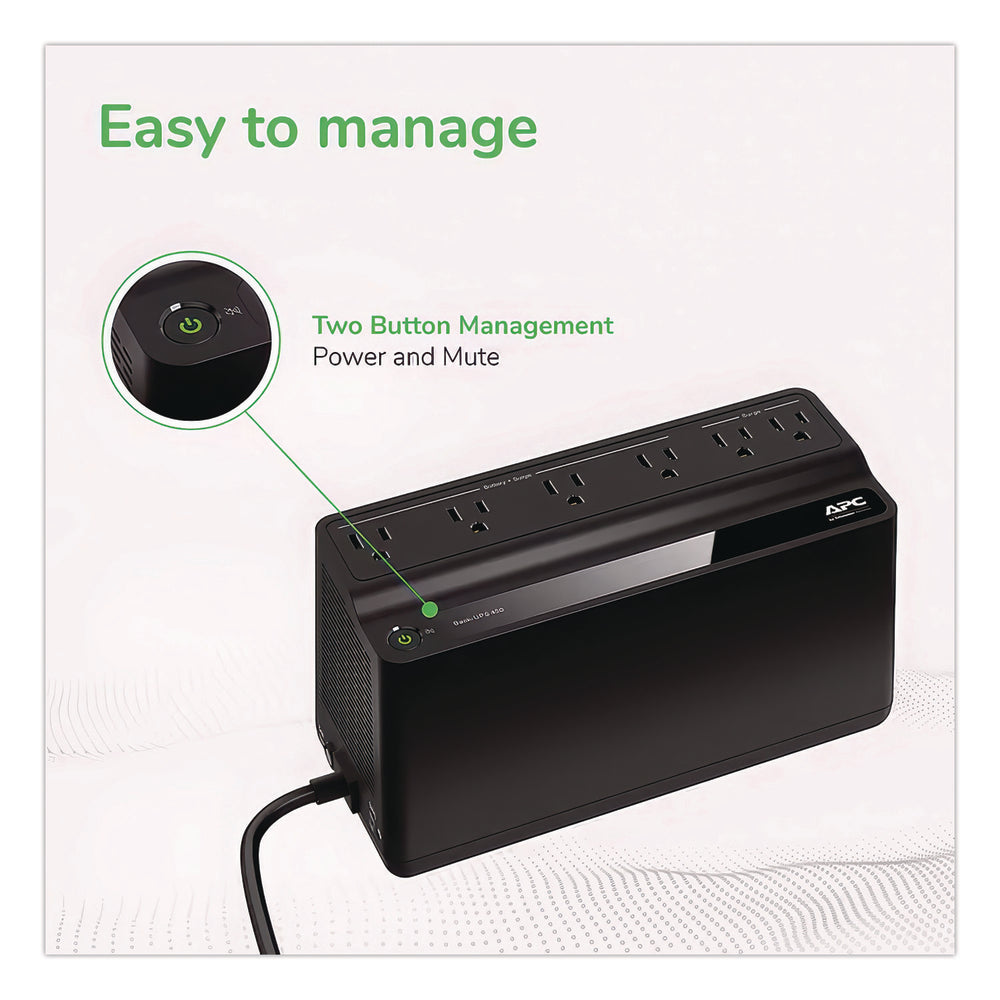 Schneider Electric APC BN450M UPS 450Va 6 Outlet 120V