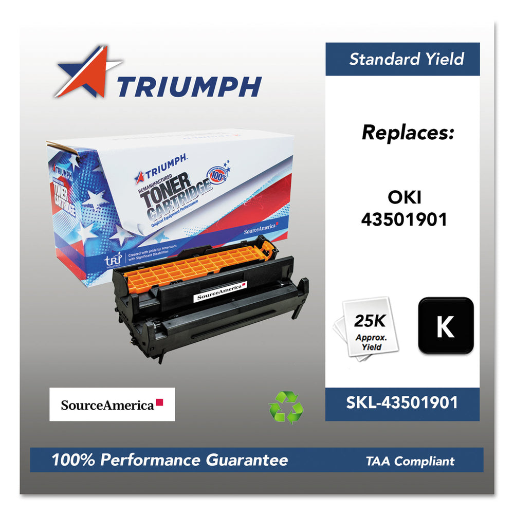 751000Nsh1342 Remanufactured 43501901 Drum Unit, 25,000 Page-Yield, Black Image 1