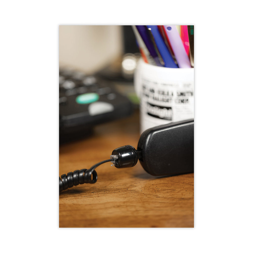 Rotating Cord Detangler for Phone Handsets, Black, Fits Deep Recessed Jacks