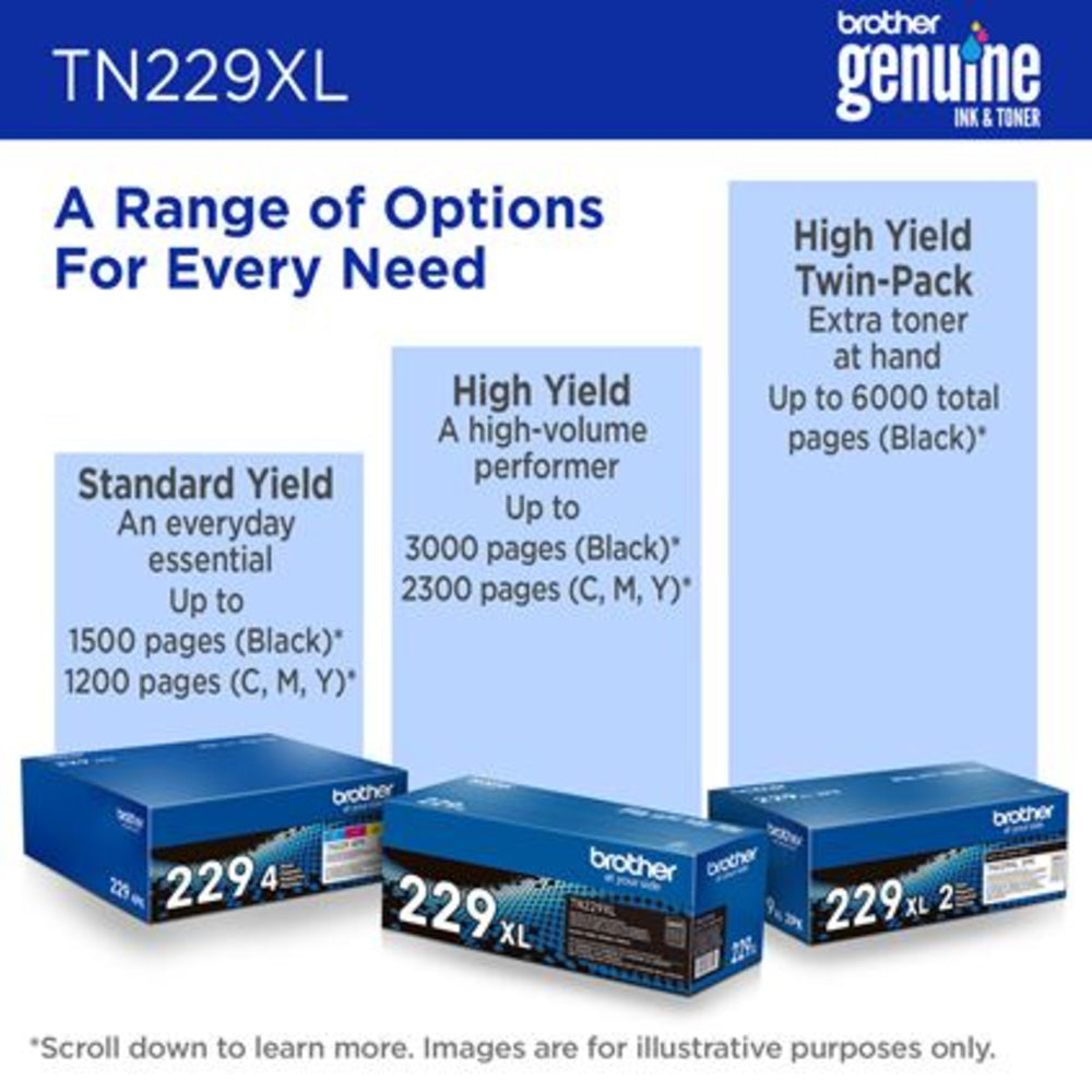 Brother TN-229XLY High Yield Cyan Toner Cartridge