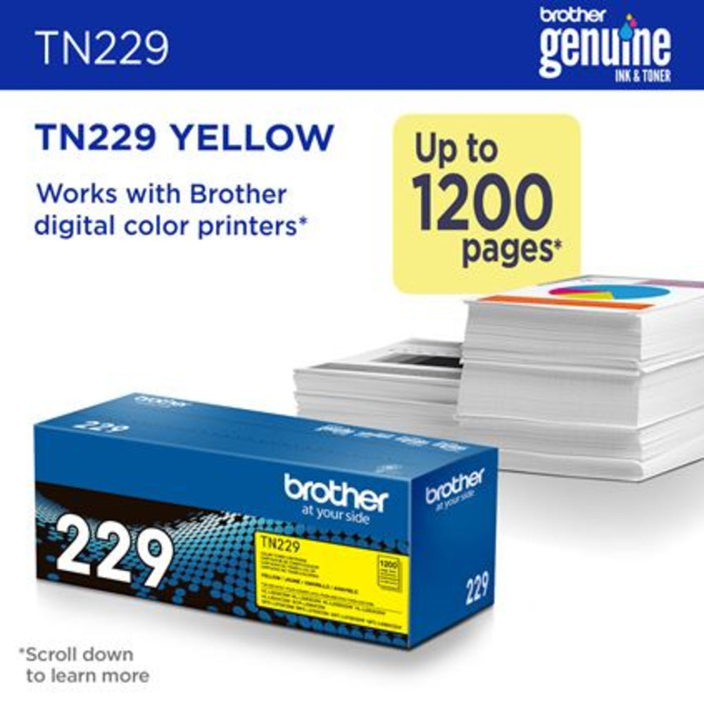 Brother TN229Y Yellow Toner Cartridge - Original - Standard Yield