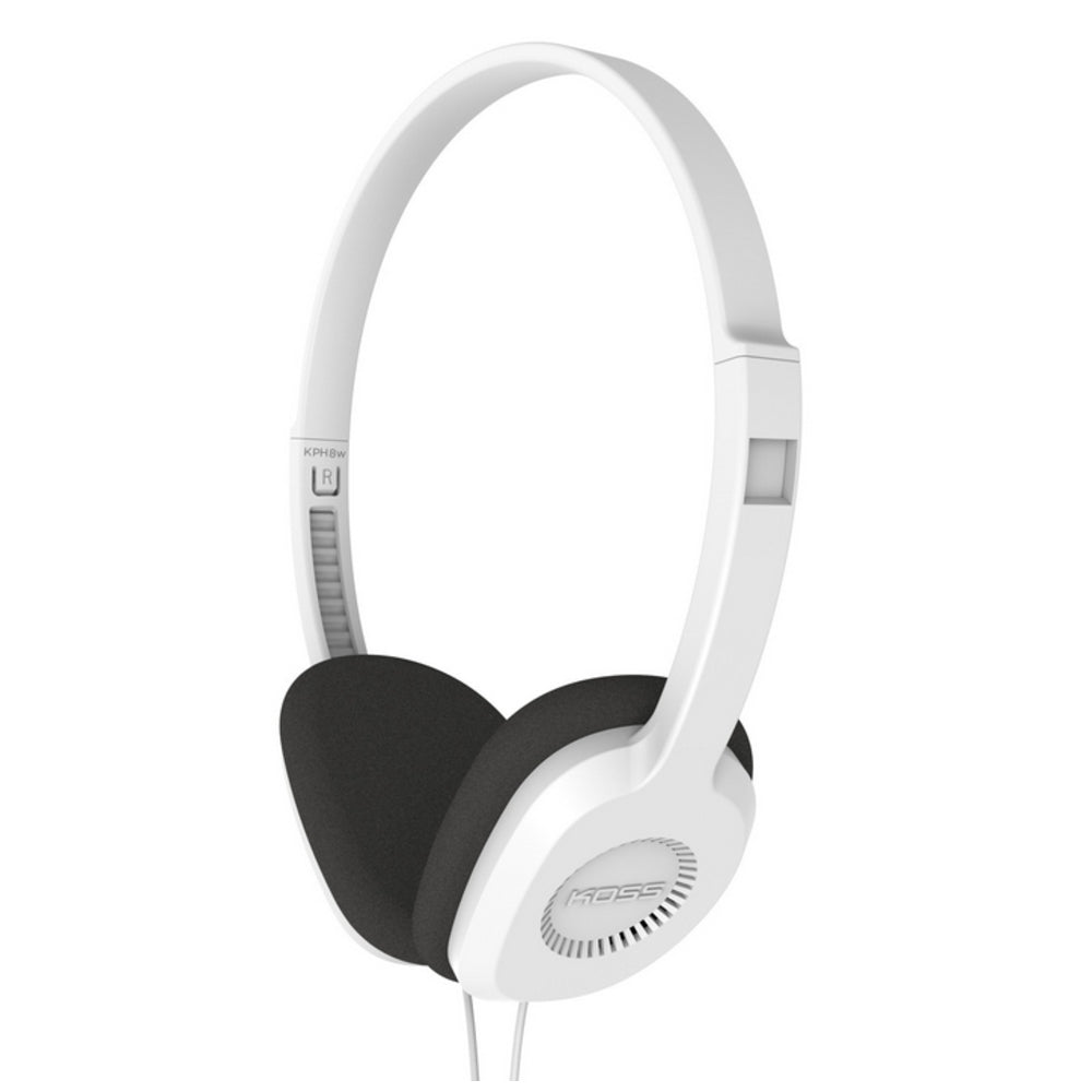 Koss KPH8 On-Ear Headphones - Black/White, D-Profile Ear Cup Image 1