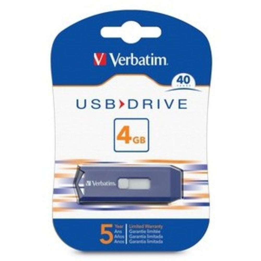 Verbatim Corporation 97087 4Gb Flash Drive Usb 2.0 Retractable Blue
