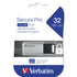 Verbatim 98665 Store N Go Secure Pro USB Flash Drive 9866532GB USB 3.0 TAA AES 256