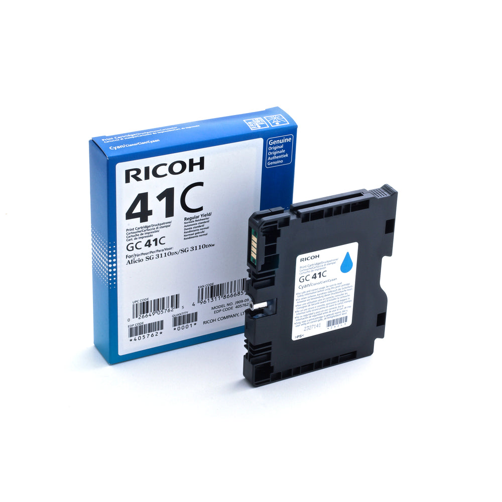 Ricoh 405762 GC41C Print Cartridge Cyan Ink Image 1