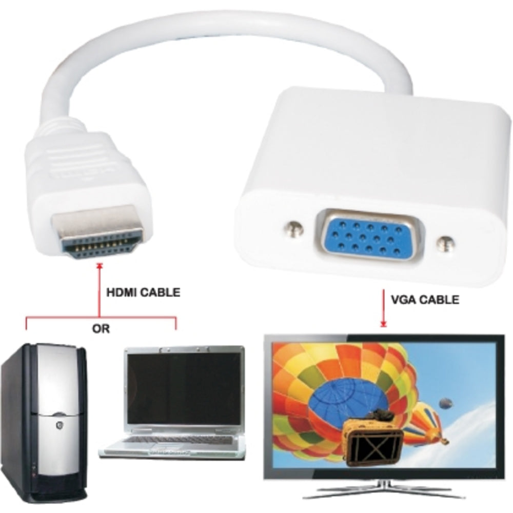Qvs XHDV HDMI to VGA Video Converter - Supports 1080p & 1920x1080 Resolution