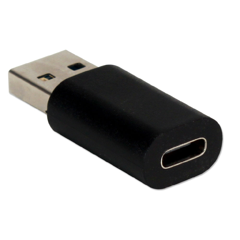QVS CC2231FMA USB Type C Female to USB-A Male Adapter Black Image 1