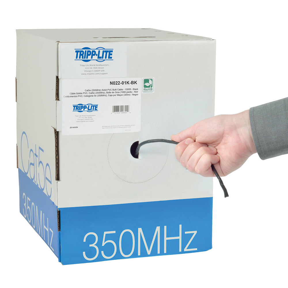 Tripp Lite N022-01K-BK Cat5e Bulk Cable Solid Cmr PVC 350Mhz