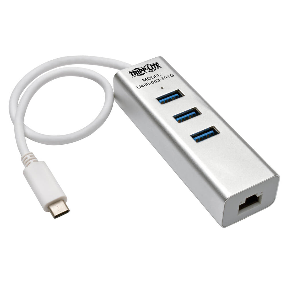 TRIPP LITE U460-003-3A1G PORTABLE USB 3.1 GEN 1 GIGABIT ETHERNET ADAPTER 3-PORT  Image 1