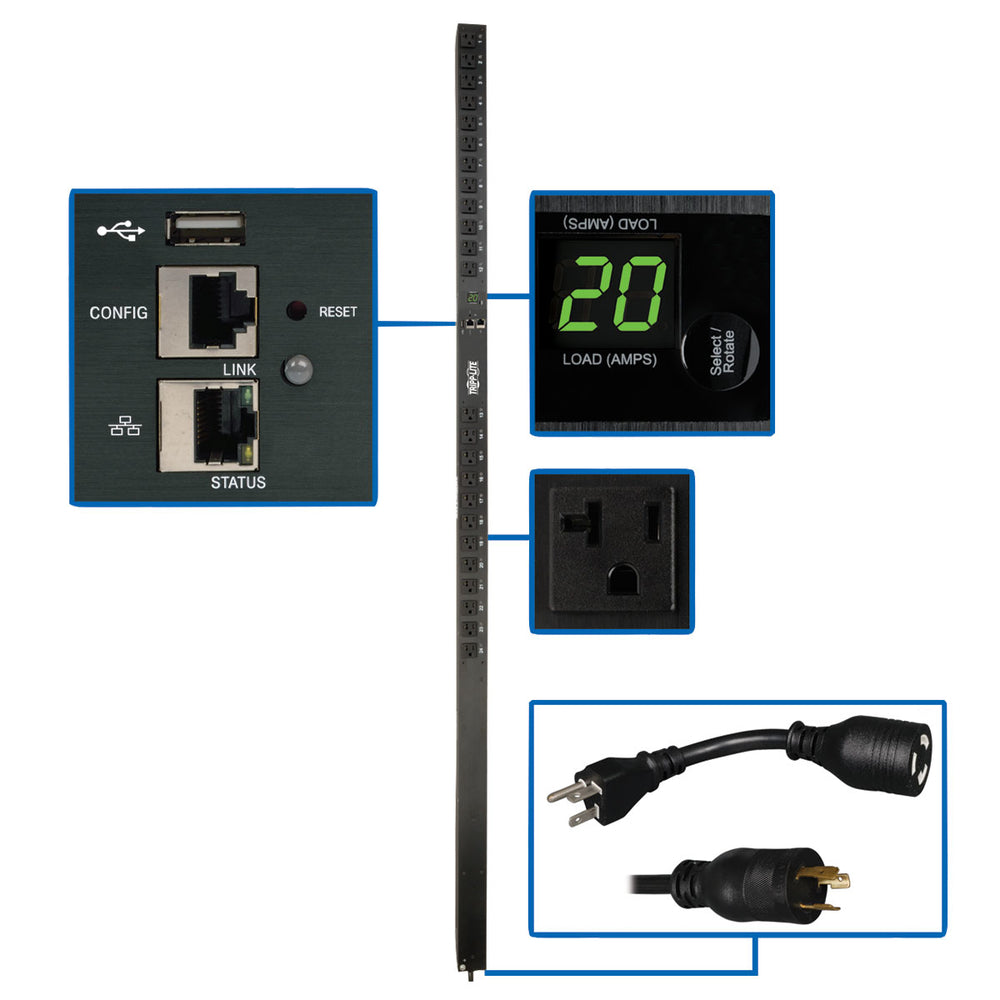 TRIPP LITE DATA CENTER PDUMV20NETLX 1.9kW Single-Phase Switched PDU LX Platform  Image 1