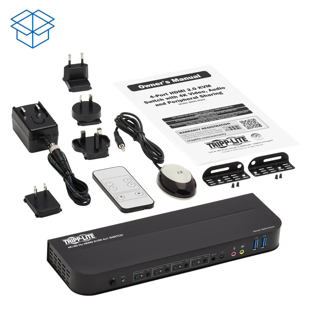Tripp Lite Master-Power B005-Hua4 Hdmi Usb Kvm Switch 4-Port 4K 60Hz Hdr Hdcp