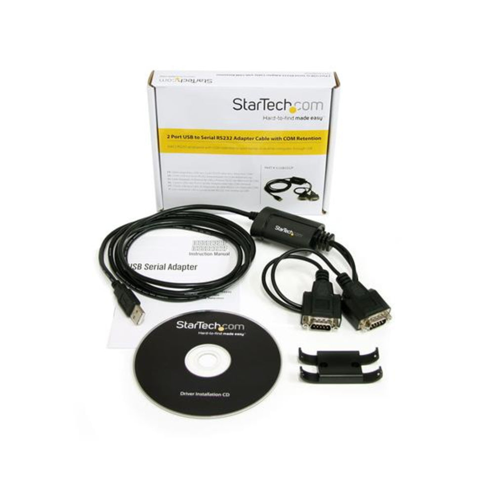 STARTECH.COM ICUSB2322F ADD TWO RS232 SERIAL PORTS COM RETENTION TO YOUR LAPTOP