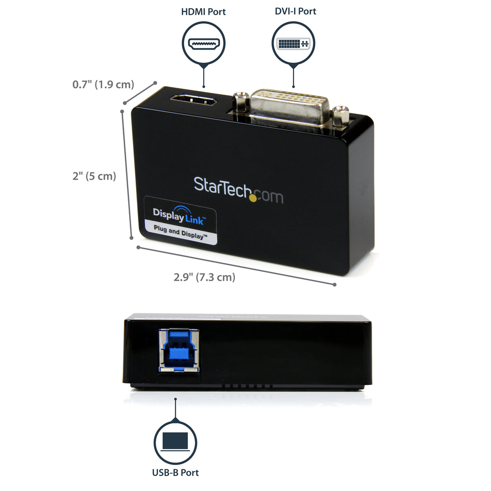 Startech USB32HDDVII USB3.0 to HDMI and DVI Dual Monitor Adapter
