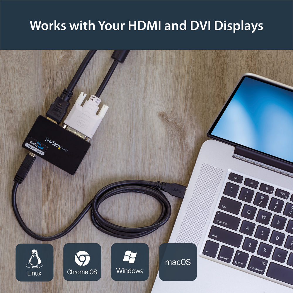 Startech USB32HDDVII USB3.0 to HDMI and DVI Dual Monitor Adapter