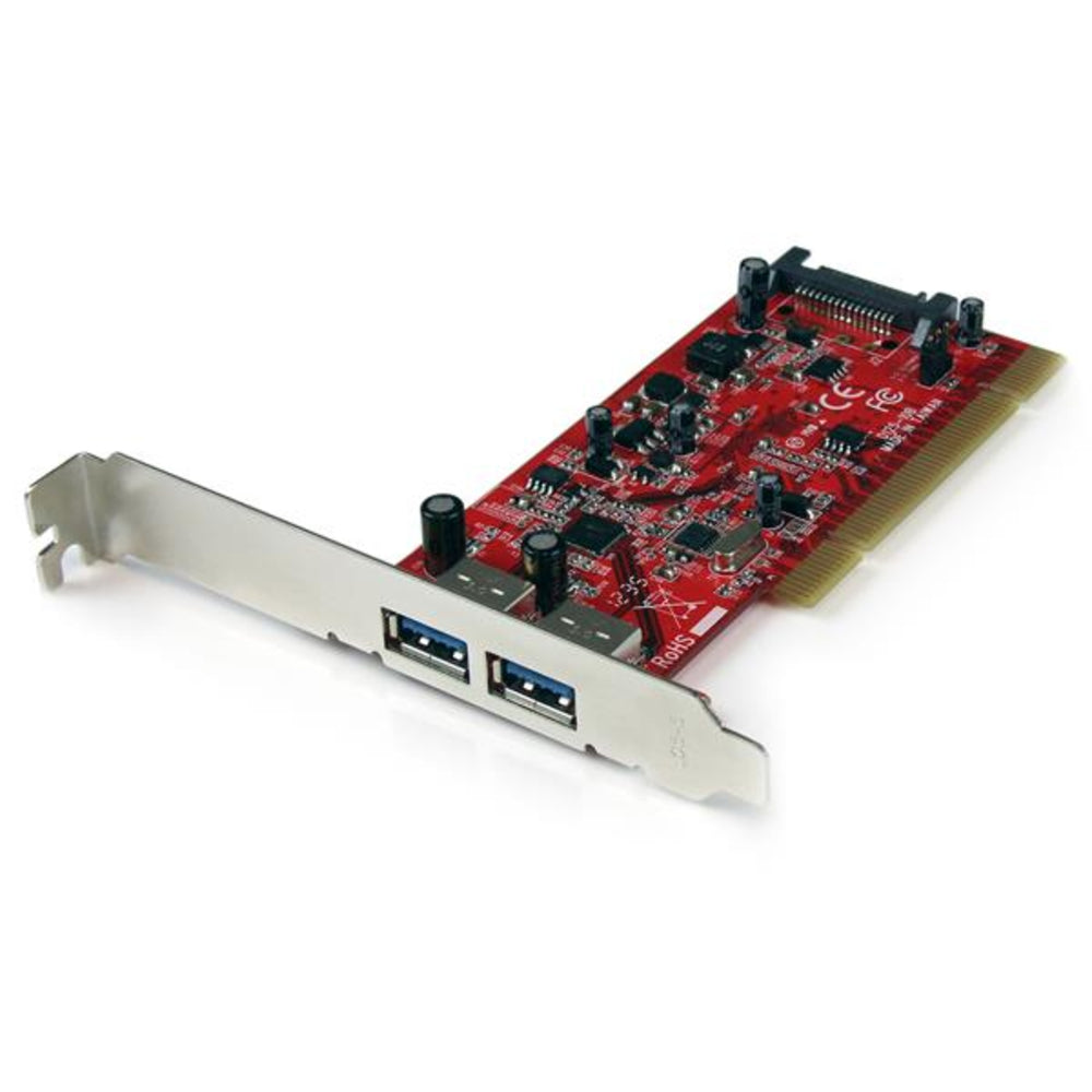 Startech.com PCIUSB3S22 2-Port PCI SuperSpeed USB 3.0 Controller Card SATA Power Image 1