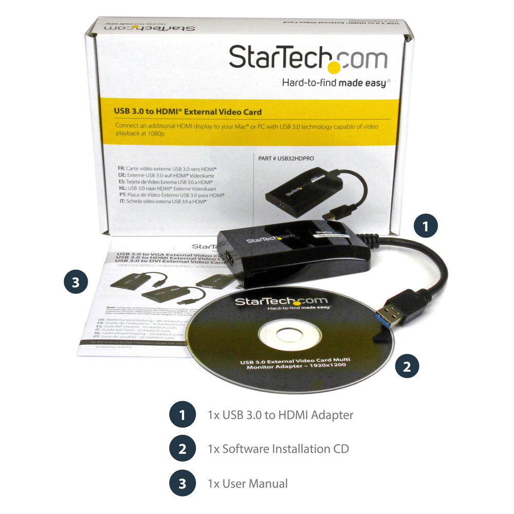 Startech USB32HDPRO USB3.0 to HDMI Adapter Multi-Monitor Display