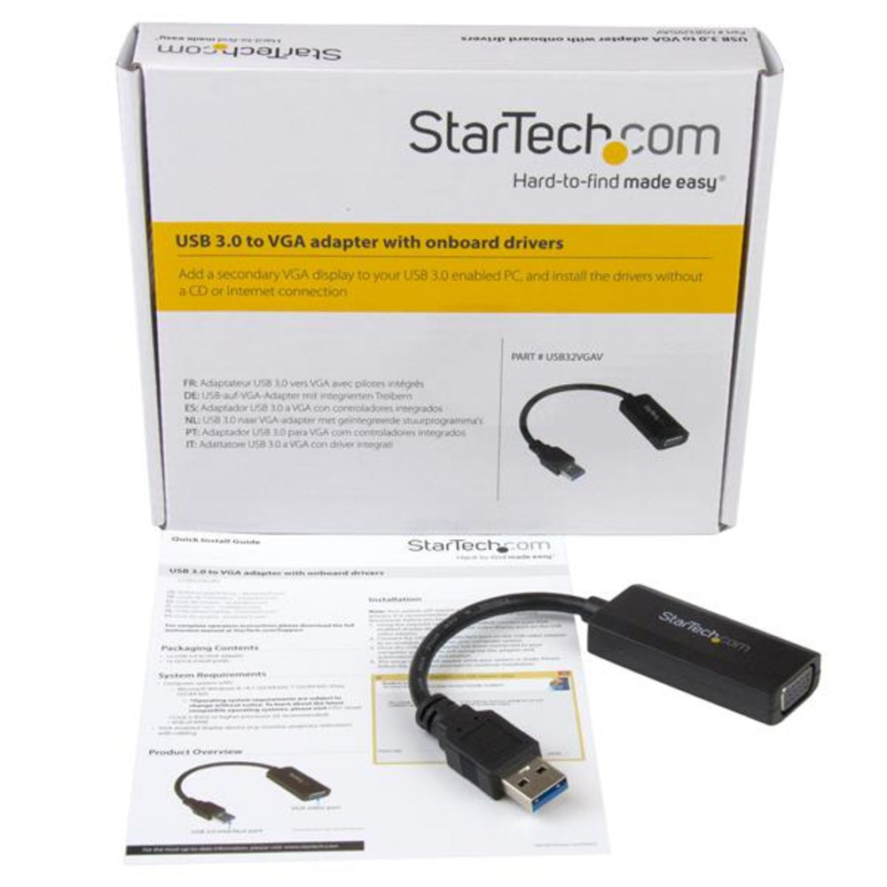 Startech.com USB32VGAV USB 3.0 to VGA Adapter 1920x1200 On-Board Driver