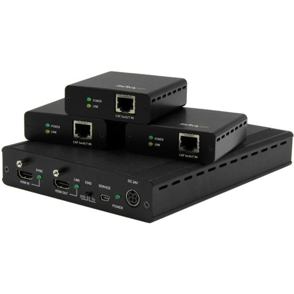 Startech.com ST124HDBT 1x3 HDMI over Cat5 Splitter HDBaseT Extender up to 4K Image 1