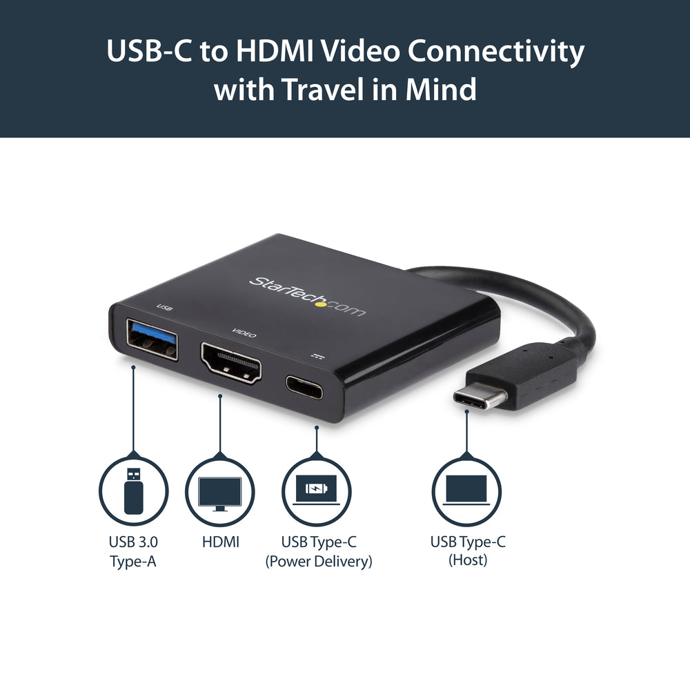 Startech.com CDP2HDUACP USB-C to HDMI Adapter, 4K 30Hz, Mac & Windows, Thunderbolt 3 Compatible
