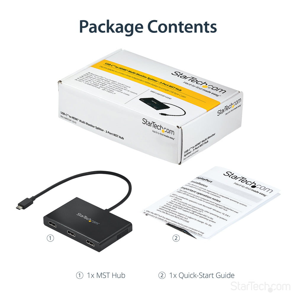 Startech.Com Mstcdp123Hd Usb Type-C Multi-Monitor Adapter Can Drive 2X 4K 30Hz