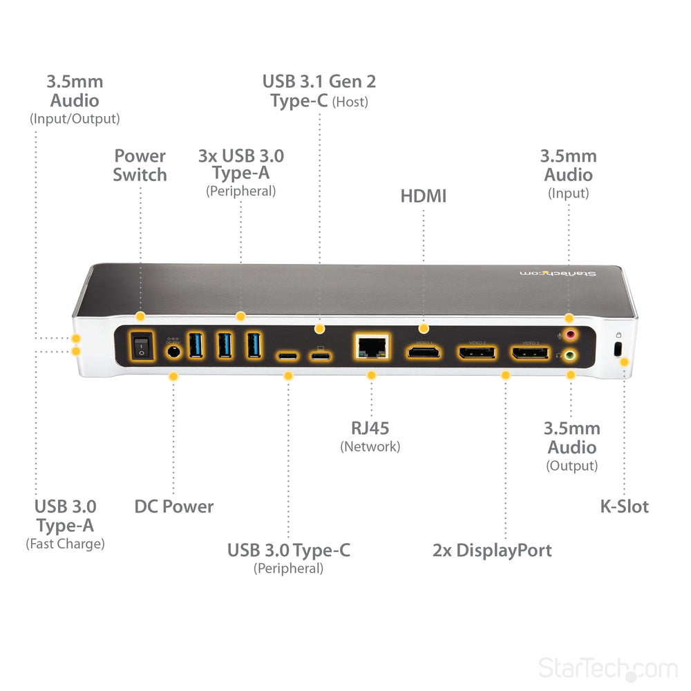 Startech.com DK30CH2DPPD USB-C Dock with 4K Triple Monitor Support