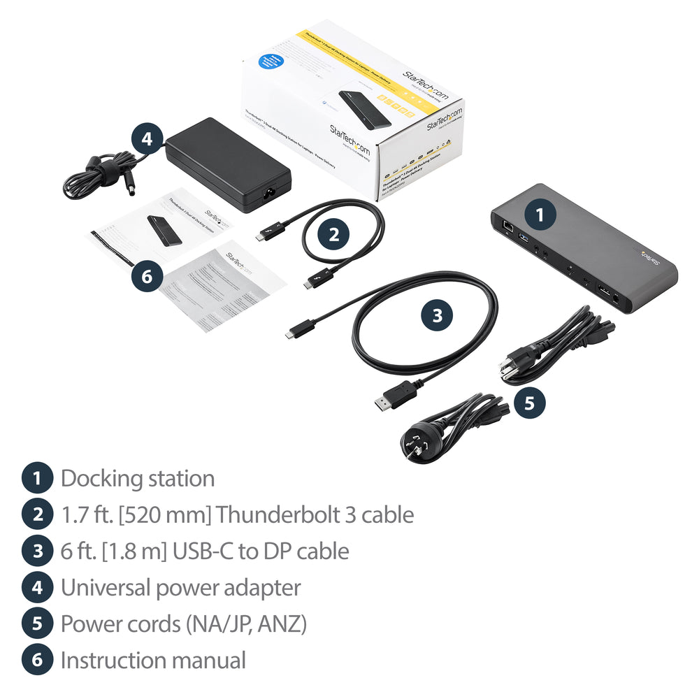 Startech.com TB3DK2DPPD Thunderbolt 3 Docking Station Dual Monitor 4K