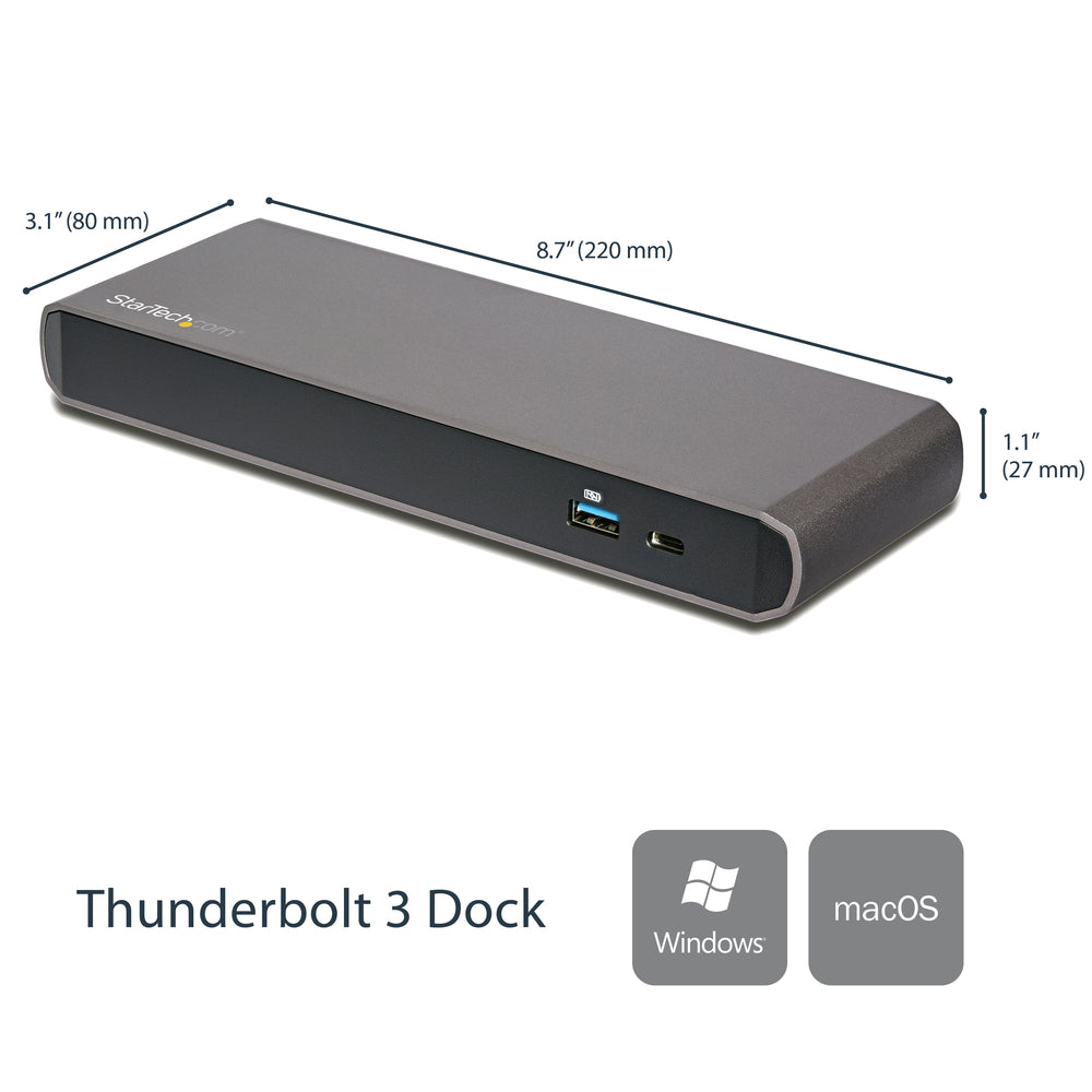Startech.com TB3DK2DPPD Thunderbolt 3 Docking Station Dual Monitor 4K