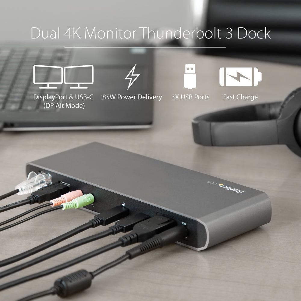 Startech.com TB3DK2DPPD Thunderbolt 3 Docking Station Dual Monitor 4K