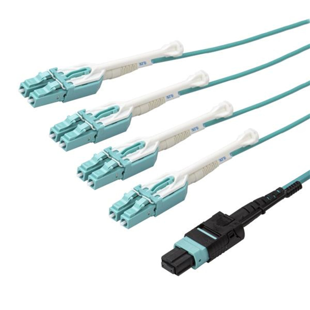 Startech.com MPO8LCPL3M 3m MPO/MTP to LC Breakout Cable OM3 40Gb Push/Pull Tab Image 1