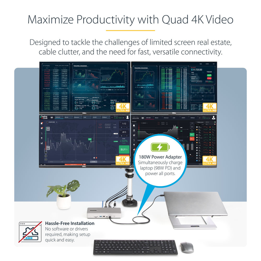 Startech 132N-TB4USB4DOCK Thunderbolt 4 Docking Station 2X HDMI DisplayPort