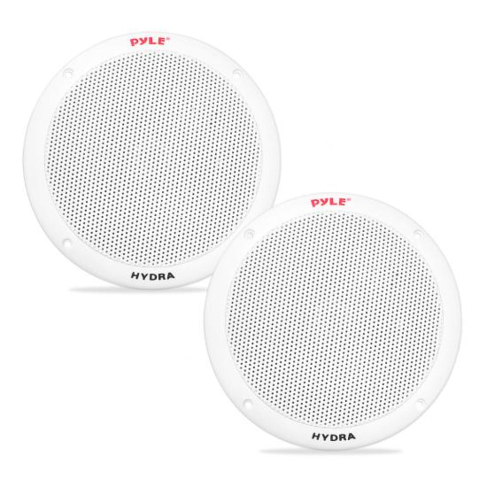 Pyle PLMR605W 6.5" 2-Way Dual Cone Marine Speakers - White - 400W Max Image 1