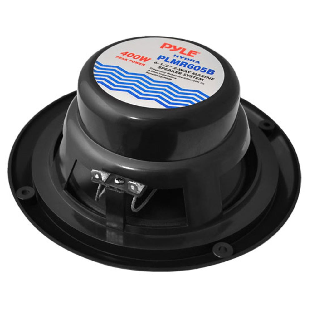 Pyle PLMR605B 6 1/2'' Dual Cone Marine Speakers - Black 400W Max