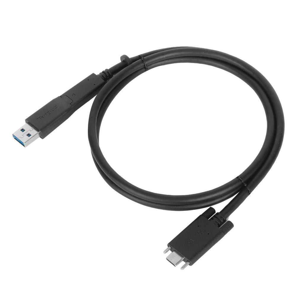 Targus ACC1133GLX USB-C Male to USB-C Cable 1M Black with USB-A Tether Image 1