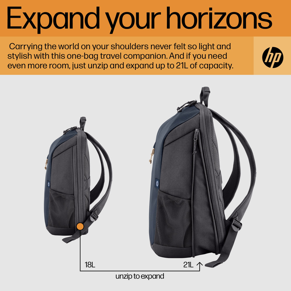 HP 6B8U6AA 15.6" Laptop Travel Backpack 18L Iron Grey