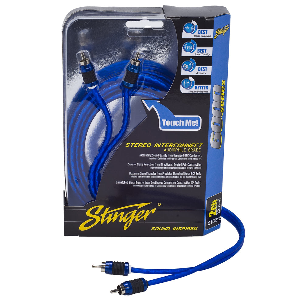 Stinger SI623 3'RCA Shielded Direct.Twisted Pr 6000 Audio Cable Image 1