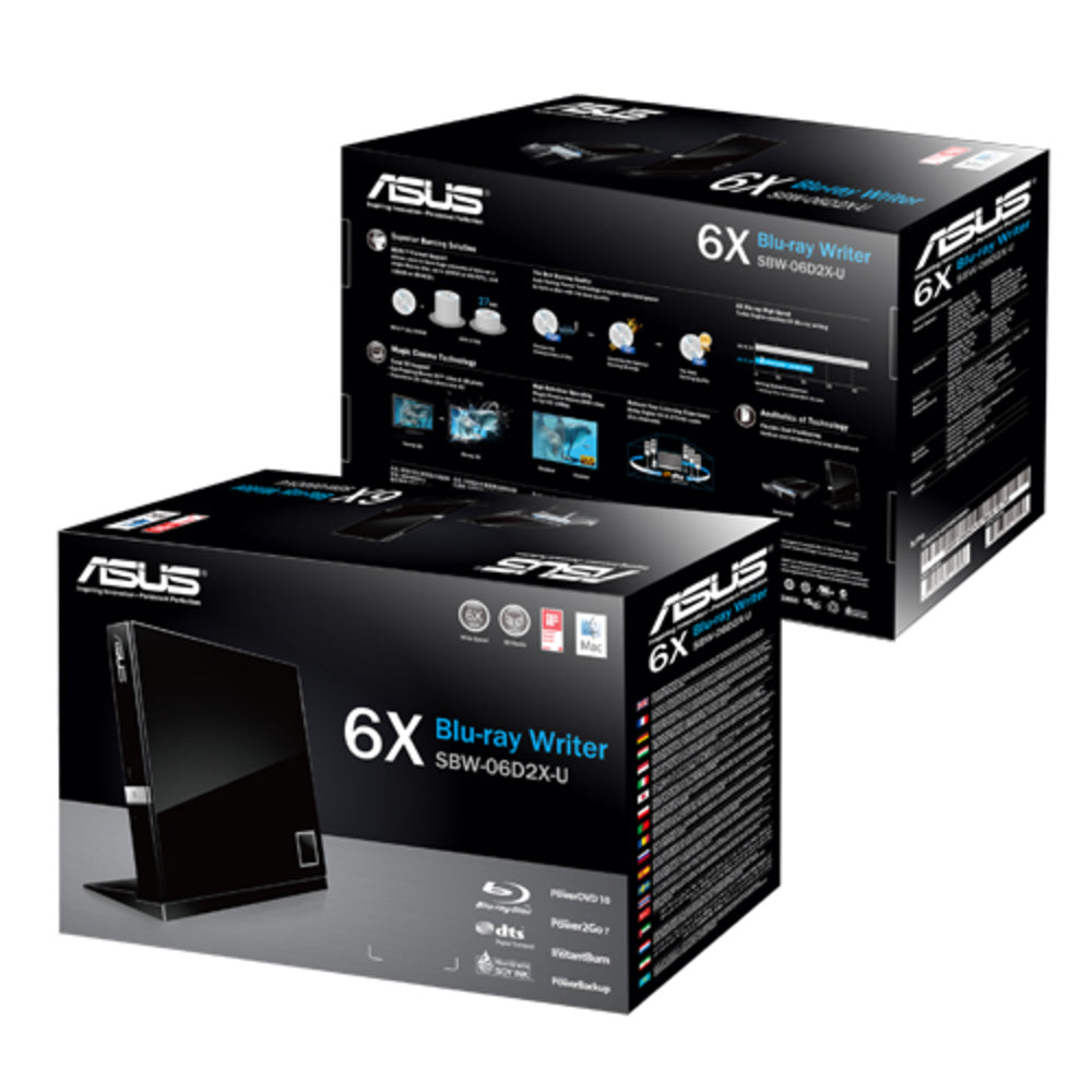 Asus Sbw-06D2X-U Bdxl Writer 6X Usb 2.0 Blk 128Gb/Disc Multi Os