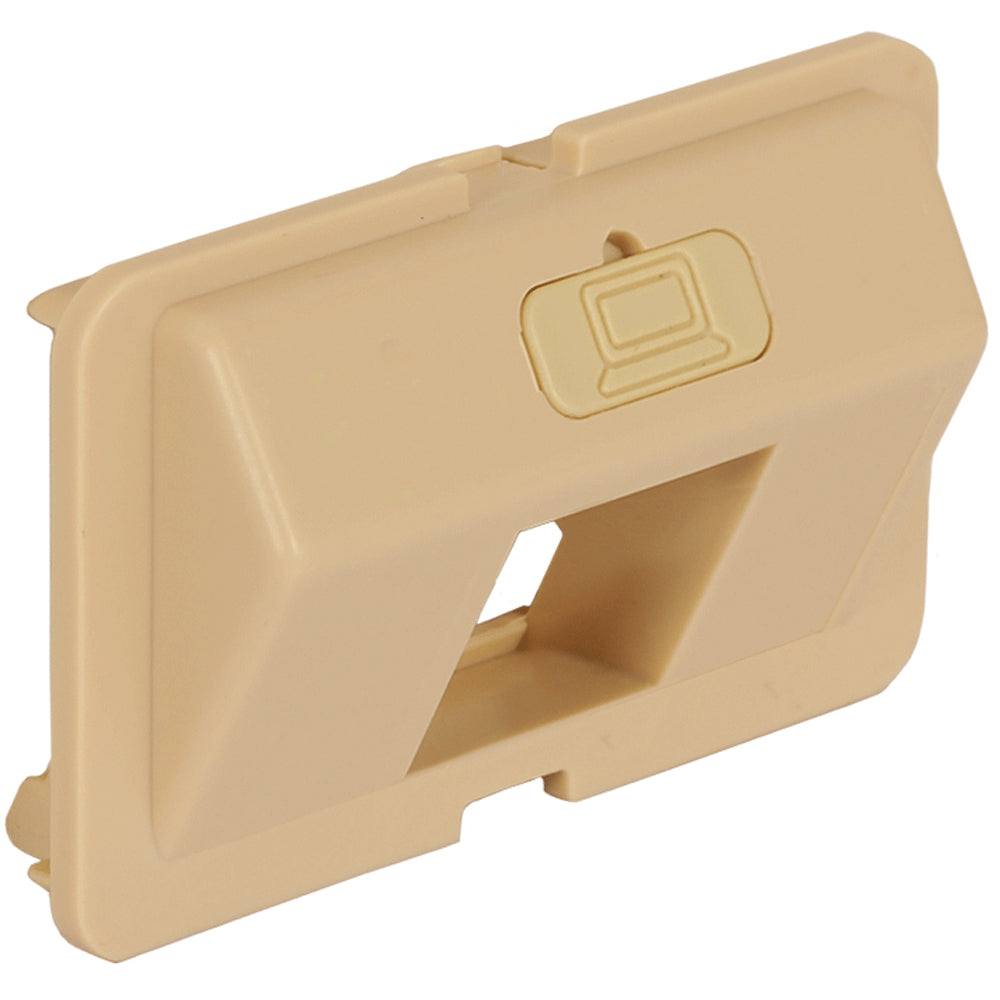 ICC IC108BA1IV Elite Angled 1-Port Ivory Wall Plate Image 1