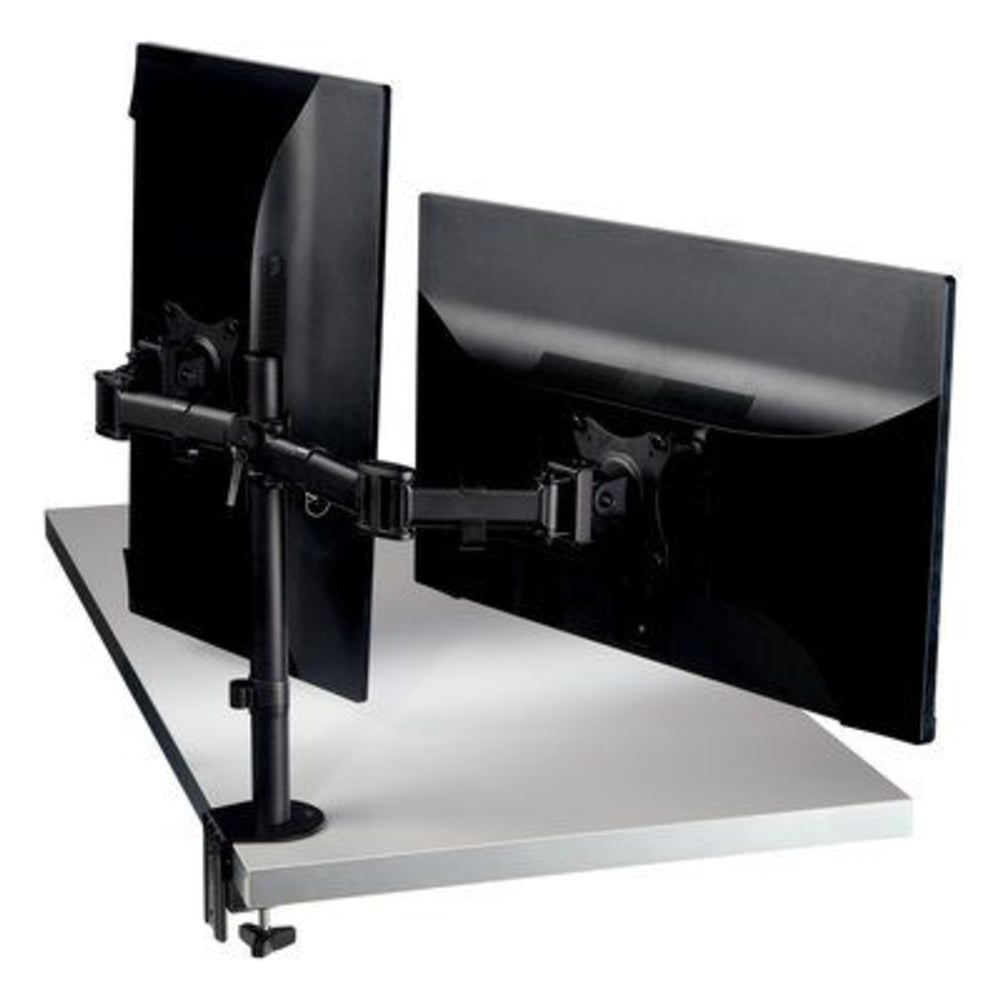 Dual Monitor Mount, for 27" Monitors, 360° Rotation, +45°/-45° - Brand Model M - Desk Mount Stand