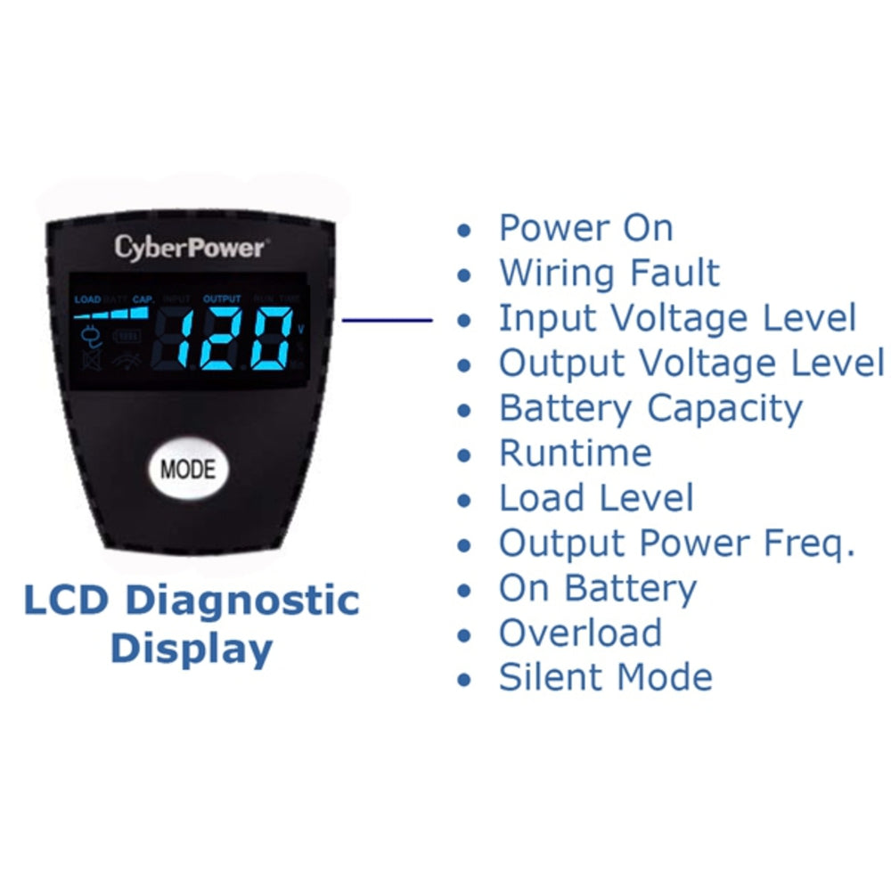 Cyberpower Cp825Avrlcd 825Va Cp Avr Lcd Ups 3 Yr Wty 8 Out 120V 15A 5-15R