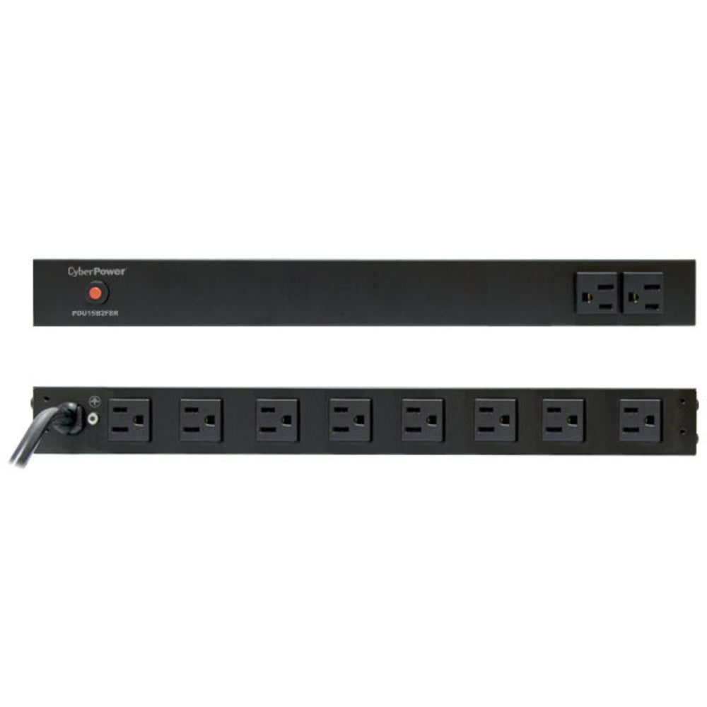 CyberPower PDU15B2F8R 15A Basic PDU 1U 10 Outlet Rack Mount Power Distribution Unit