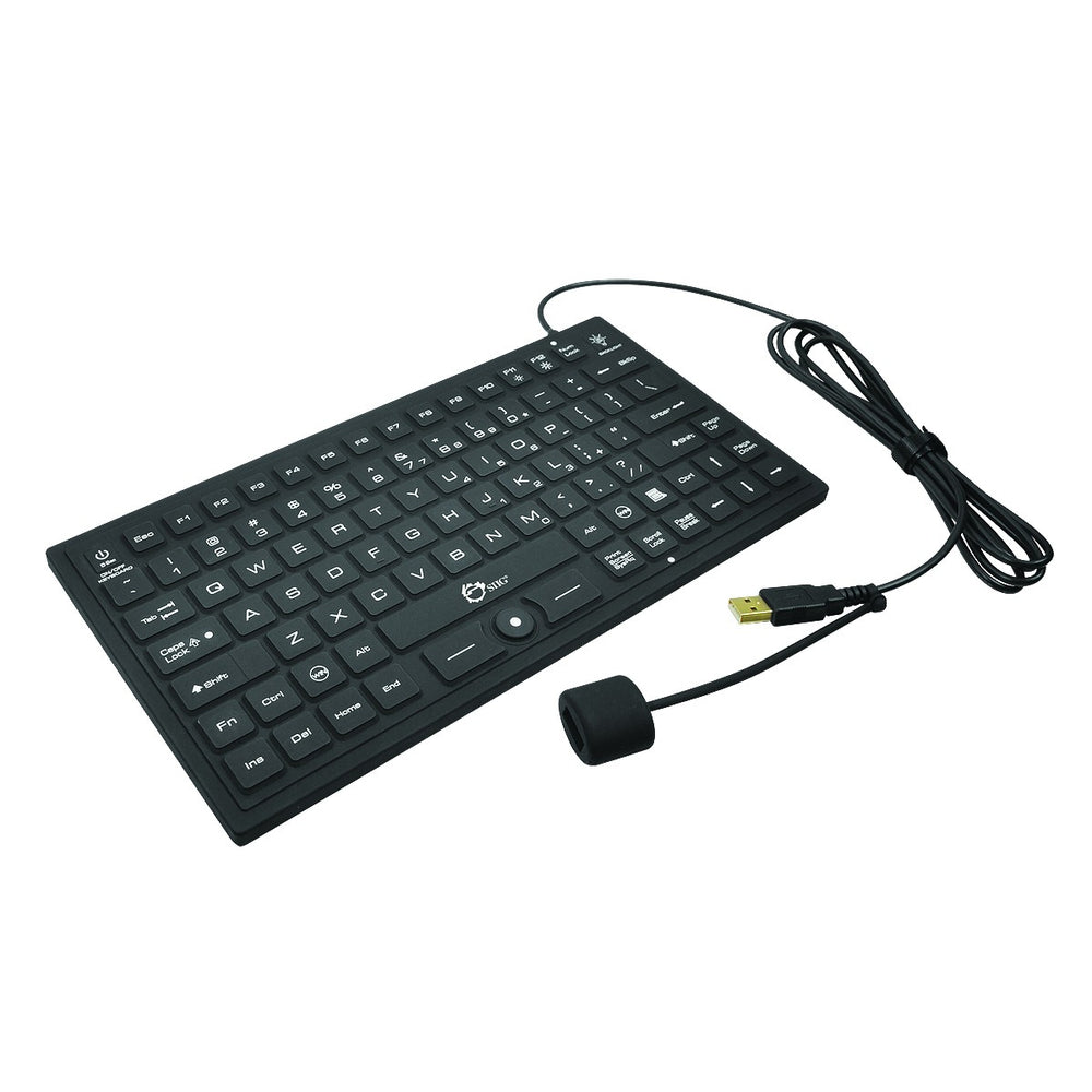 SIIG JK-US0911-S1 Keyboard Industrial/Medical Grade Washable Backlit Brown Box Image 1