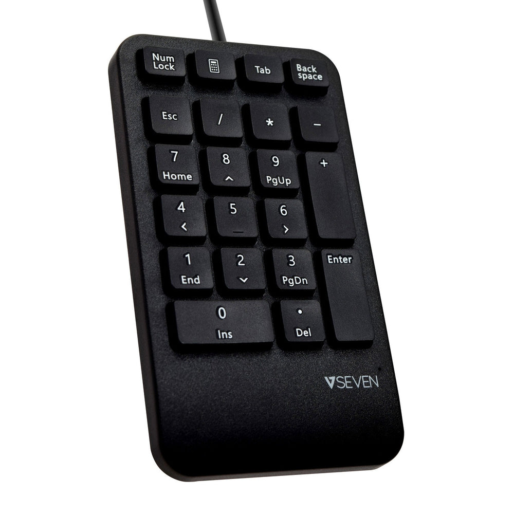 V7 Keyboards And Mice Kp400-1N Usb Numeric Keypad 21 Keys Calc/Tab/Bk Space