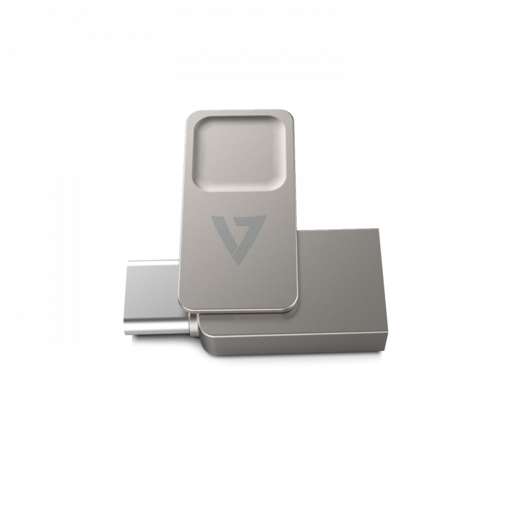 V7 Memory Vf364Gtc Usb A Flash Drive Type-C 64Gb 3.2 Gen1 Silver